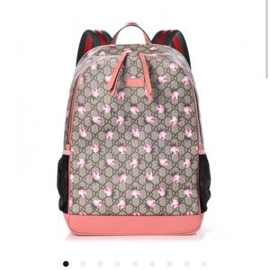 GUCCI GG Supreme Monogram Rose Diaper Backpack